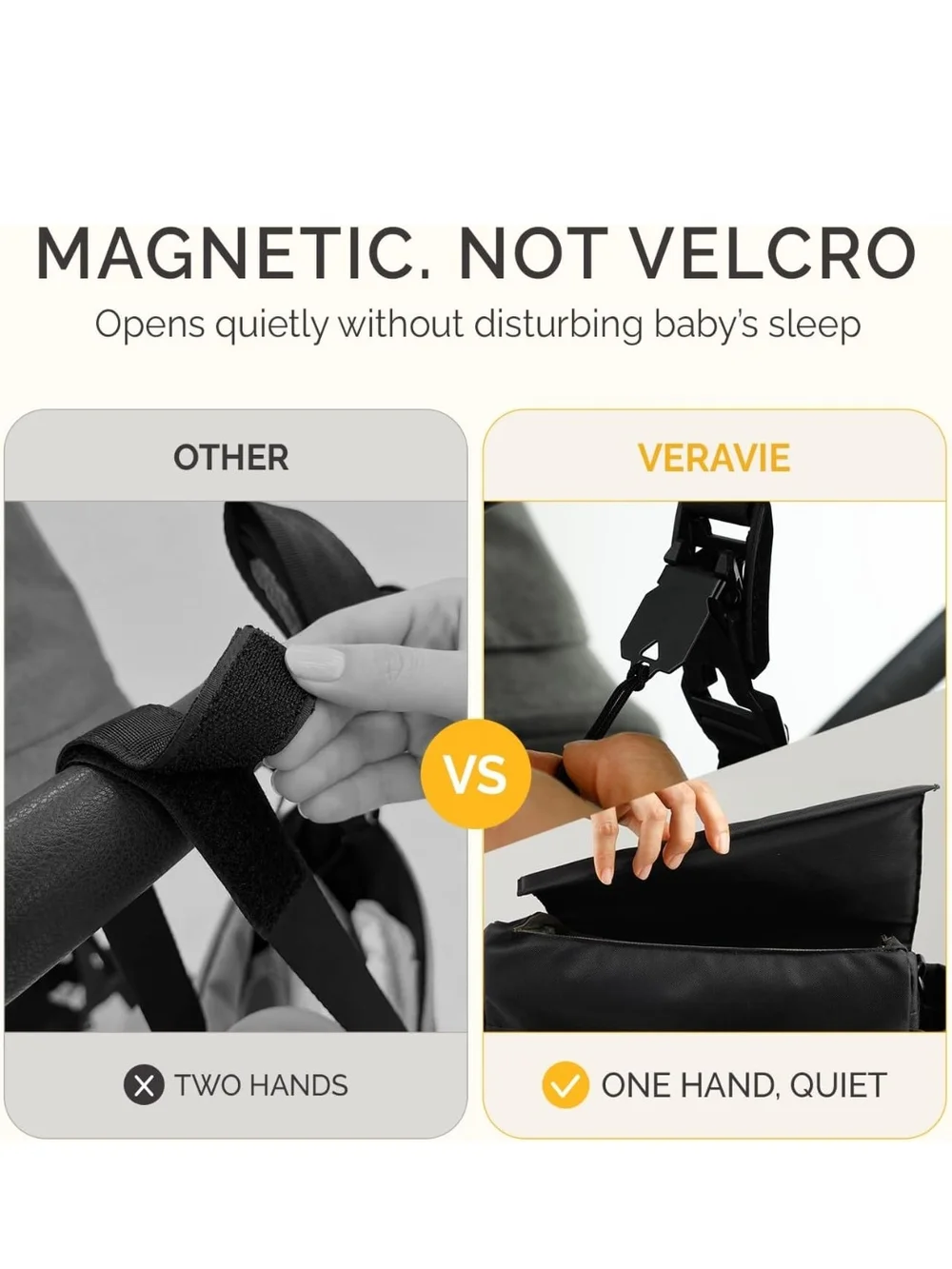 Black Stroller Organizer - One-hand Release